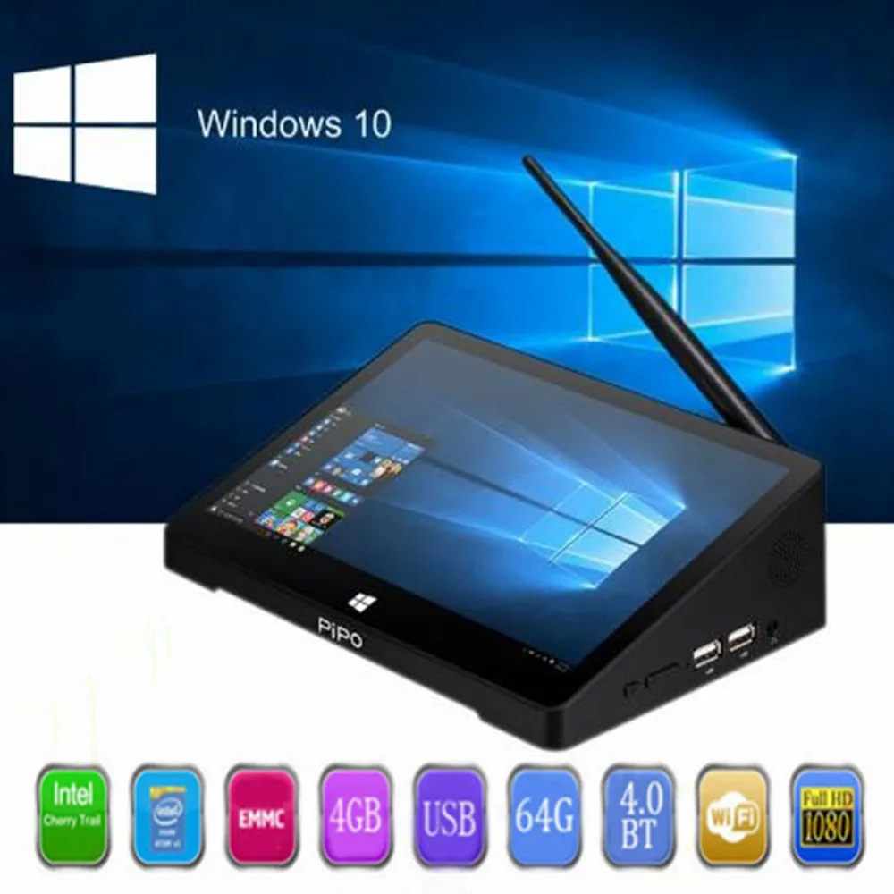 PIPO X10 Pro Mini PC Windows 10& Andriod 5.1 Mini PC Intel Cherry Trail Z8350 4G 64G 10.8 Inch Tablet PC 2.4G WiFi Media Player