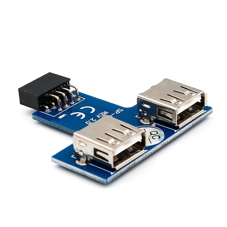10 шт./лот USB Riser card Материнская плата 9-контактный к двухпортовому адаптеру USB2.0 |