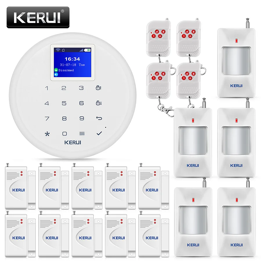 

KERUI W17 Wireless WIFI SIM GSM Home Burglar Security APP Control Alarm System with Infrared Detector Window Door Sensor