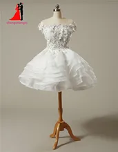 Stock Real Pictures Mini Wedding Dresses 2017 Lace Short Bridal Gown