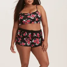 Новая женская мода летняя пляжная одежда плавание женский модный сексуальный комплект слинг печать плюс размер два-купальник бикини