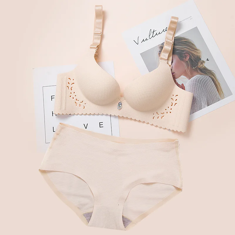 

Summer One Piece Seamless Push-up Bra Set Comfortable Breathable Underwear Set Women's Wireless Bra Free Shipping