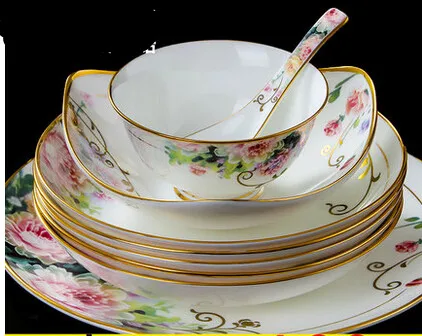 

The dishes in Jingdezhen set 60 high-grade ceramic tableware tableware bowl head bone china