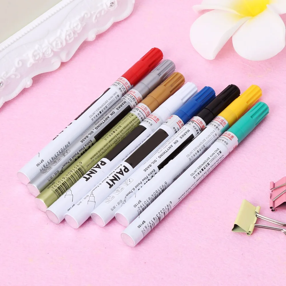 1 Pc Universal 0.7mm Extra Fine Point Paint Pen Permanent Metallic
