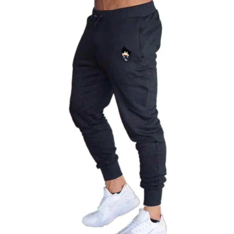 Новые повседневные мужские брюки с забавным принтом Dragon Ball Goku, хлопок, Осень-зима, серый цвет, мужские спортивные штаны, большие размеры, черные брюки