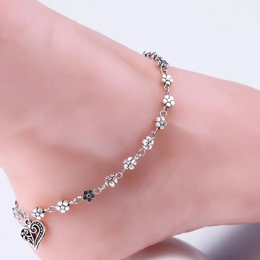 

GEMIXI Women Silver Bead Chain Anklet Ankle Bracelet Barefoot Sandal Beach Foot 4.17