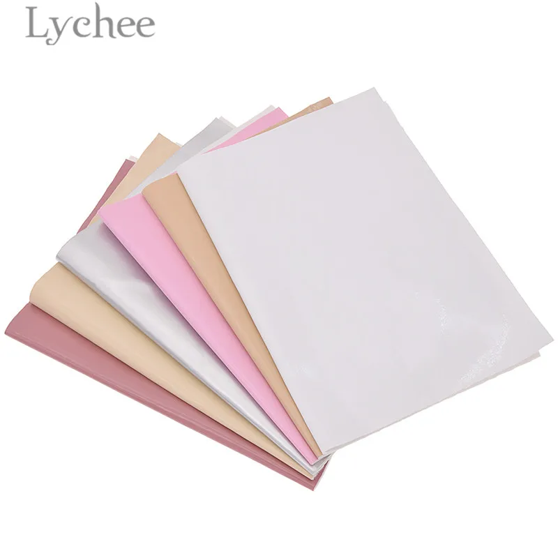 Lychee 21x29 см A4 Гладкая лакированная ткань из искусственной кожи сплошной цвет синтетическая кожа DIY материал для сумки одежды