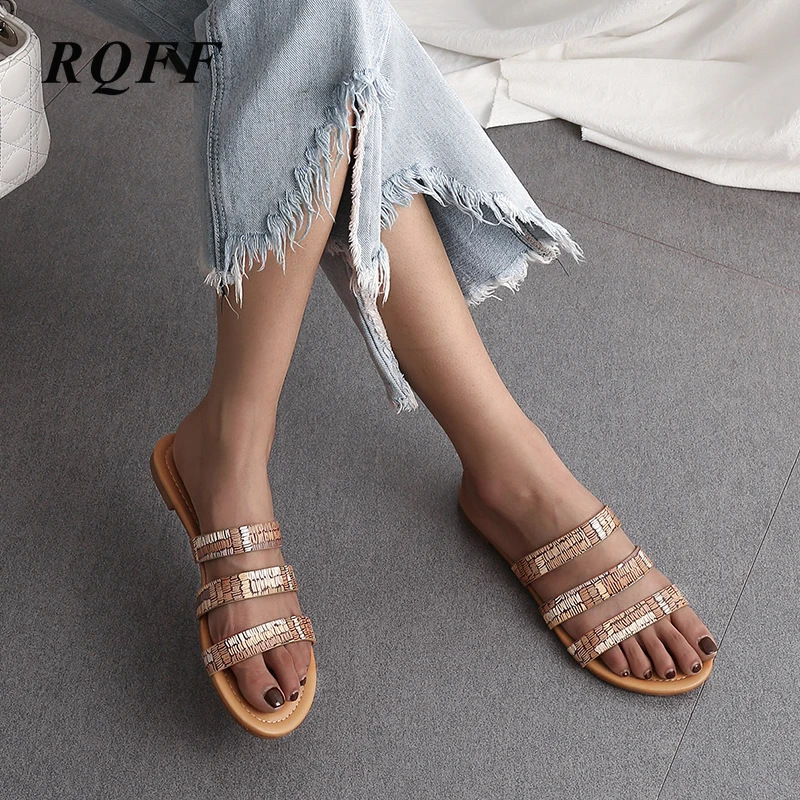 

Women Slipper Fashion Slippers Sandals Summer Womens Slide Flat Mules Slip on Mule Femme Woman Slides Yellow Grey with Shoes
