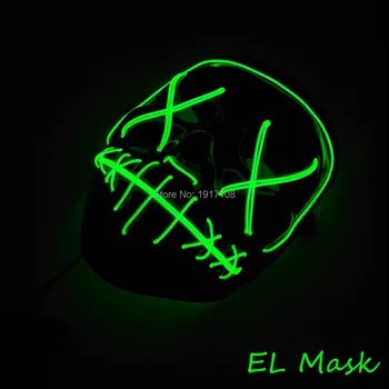 

New Sound Activated 10 colors Available Party Mask Clown Mask LED Neon Movie scary Mask For Fashion Halloween Party Decoration