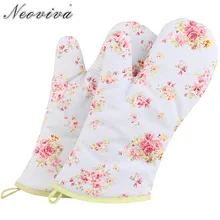 Neoviva, хлопковые холщовые перчатки для взрослых и женщин, набор из 2 цветочных баллад, синие перчатки для приготовления барбекю, прихватки для духовки, Bakvormen