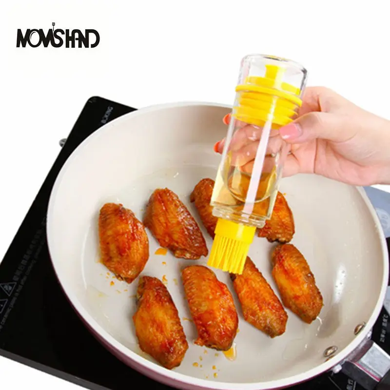 

Multipurpose 2 in1 Cake Brush with Oil Bottle Silicone Baking Tools Cake Pancake Brushes Kitchen Cake Tools
