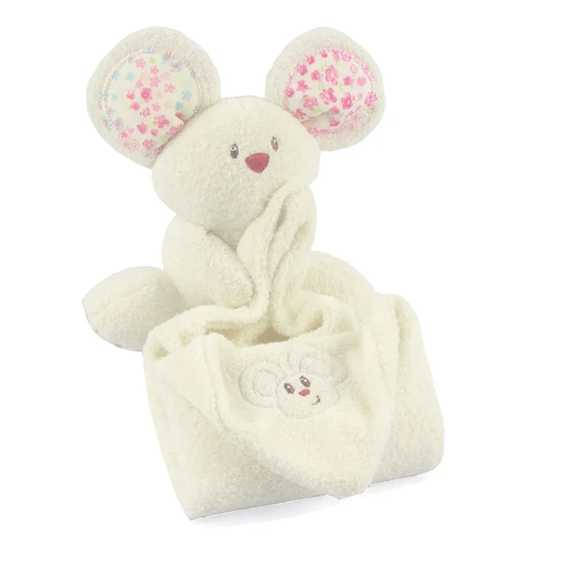 

Baby Rattles Cute Cartoon Mouse Soft Plush Baby Rattle Toys With Comforter Banket Saliva Towel Ring Bell Baby Music Toys