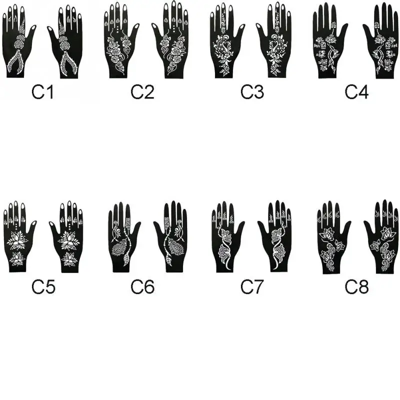 Шаблоны татуировки руки/ноги индийская хна трафареты для Временной Татуировки Комплект для руки ноги боди-арт наклейки тела Pai