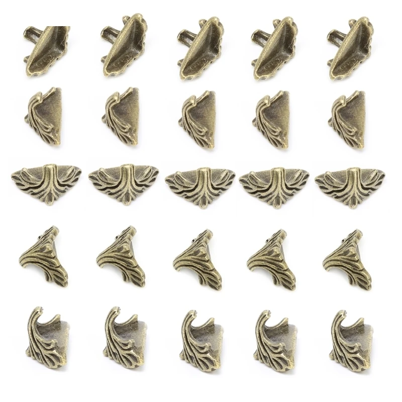

30Pcs Decoration Corner Bracket Antique Jewelry Wooden Box Foot Leg Corner Protector Crafts Furniture Fittings Hardware