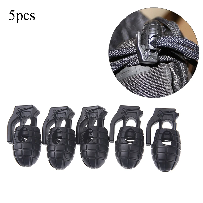 5pcs Shoelace Shoe Lace Buckle Stopper Rope Clamp Paracord Lock Camp