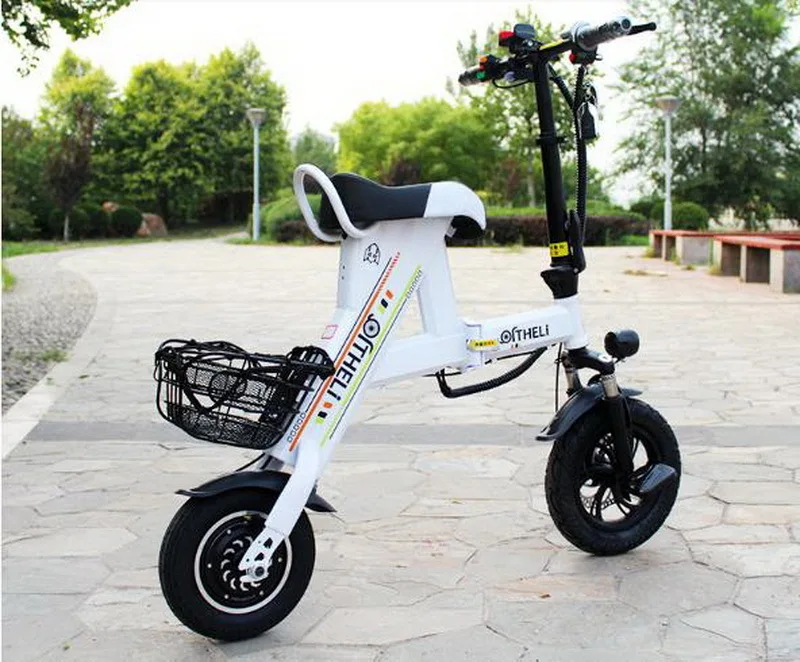 Perfect Venividivici Super light Mini-electric bike with Basket folding female small electric car lithium battery adult scooter 31