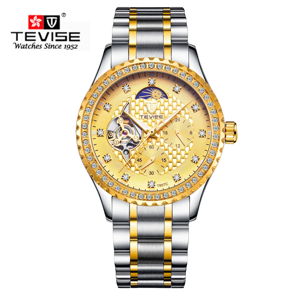 Элитный бренд TEVISE Relogio Automatico Masculino для мужчин механические Torbillon водостойкие спортивные Бизнес наручные часы мужской часы