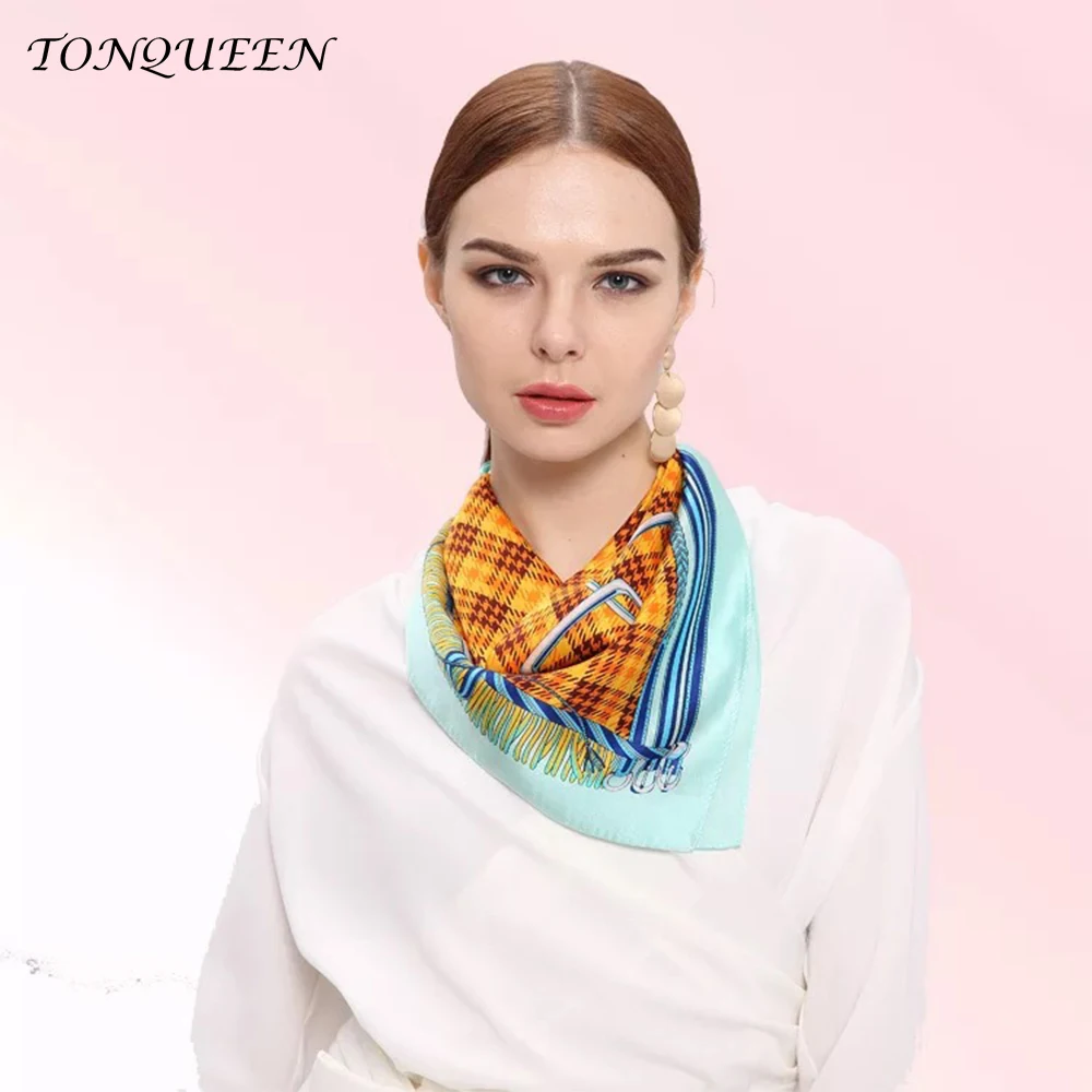 100 small silk scarf for bags Women Neckerchief 53*53cm Square Scarf