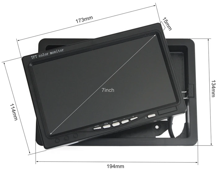 DIYKIT AHD 7 дюймов TFT ЖК-дисплей автомобильный монитор заднего вида монитор 2 x водостойкий ИК ночного видения 960 P AHD камера для автобуса Houseboat