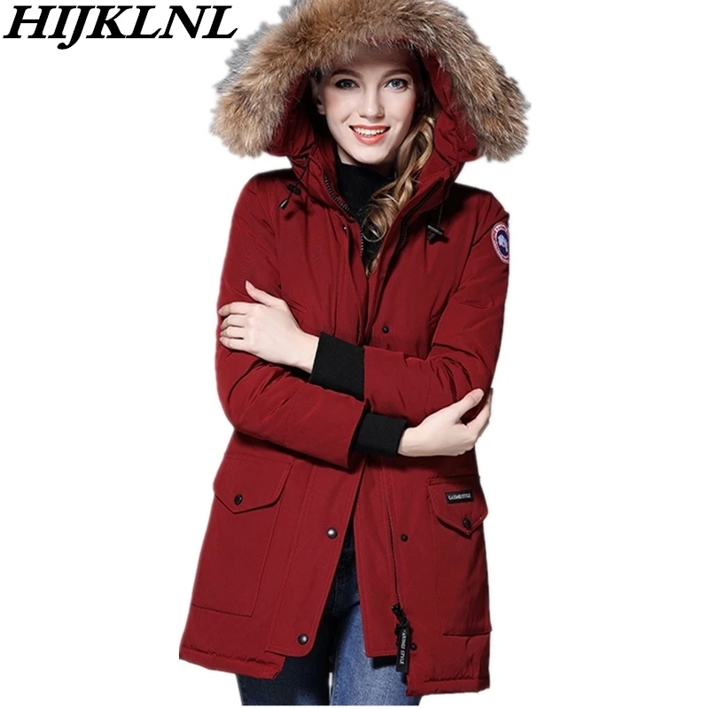 

2019 Women Winter Down Coat Loose Large Size Hooded Fur Collar Long Down Jacket Women Thicken Coat Fashion Warm Outerwear CW101