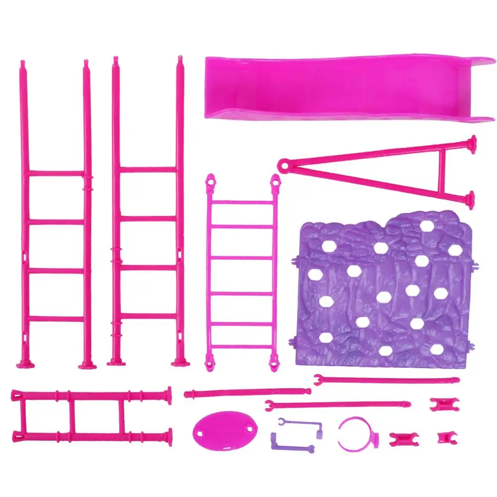 Fashion Mix Doll Accessories Double Bed Furniture Mini Swing Play Toy for 4 Inch Barbie Doll Playhouse Kids DIY Toys