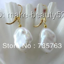 Xiuli 0052 ааа большой 22 мм барокко белый возрождается кеши серьги болтаться