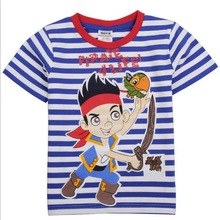 

promotion hot sale brand 2017 new Child Tshirts baby boys Jake and the Neverland Pirates clothes summer tops blouse cartoon