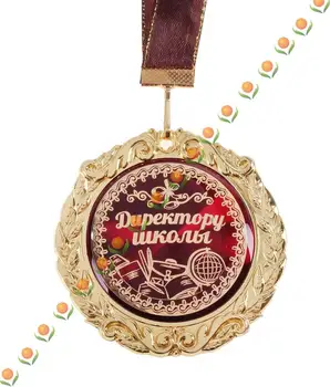 

Exclusive school's reward.Necklace MEDALS. Unique delicate red box.medallion circle metal badge.Medal of velvet box "principal"