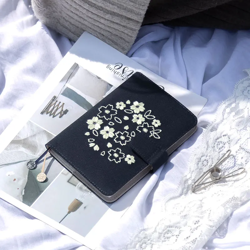 

Night Sakura Creative Dark Floral Journal Cover Hobonichi Style Sotfcover 1 Piece DIY Diary Supplies Gift