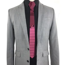 Геометрические мужские Узкие галстуки уникальный ручной работы шикарные зеркальные галстуки полосатые пурпурные розовые стильные галстуки Рождественский подарок свадебный аксессуар