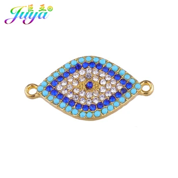

Juya Classic Jewelry Components 6 Pieces Greek Evil Eye Charm Connectors Accessories For Women DIY Connect Charm Jewelry Making