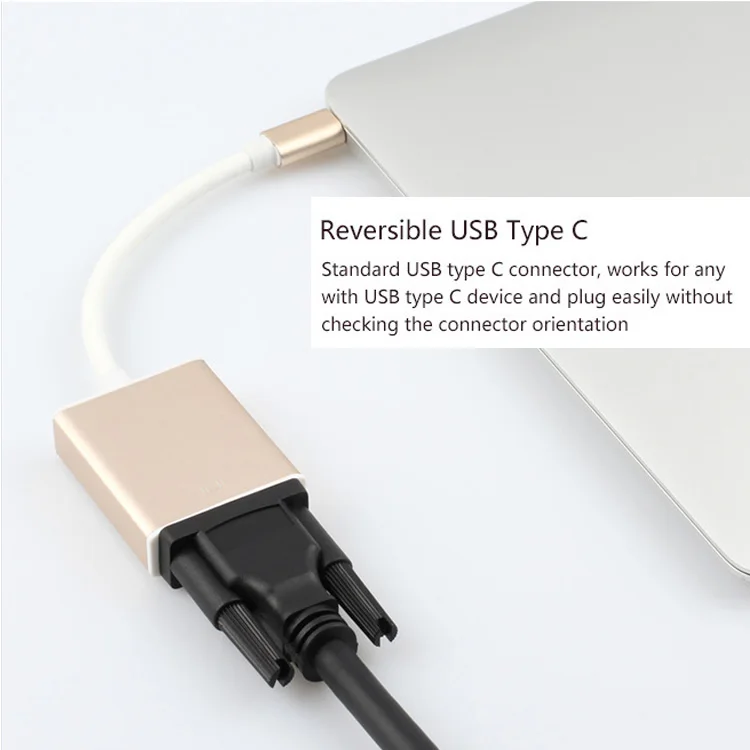 ULT Best Тип USB-C адаптер USB 3.1 Тип c USB-C мужчин и женщин VGA конвертер кабель для нового macBook Chromebook Pixel Lumia950XL