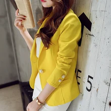 Fashion Spring summer Women Slim Suit Blazer Coat Female Casual Jacket Long Sleeve One Button Lady Blazers Solid Work Wear