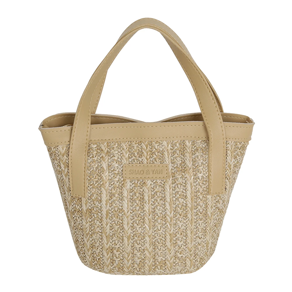 

Straw Bucket Bags For Women 2019 Summer New Fashion Crossbody Bag Ladies Small Beach Top Handle bag Messenger Bags