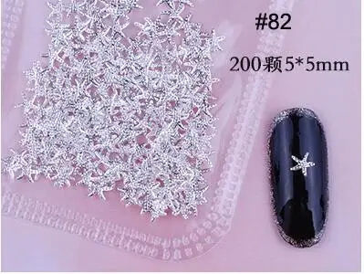MKHG 200X золотые заклепки шипы для ногтей звезда/луна/ракушка квадрат/треугольник 94 типа 3d Металл Дизайн ногтей наконечник Металлические Шпильки наклейки декор - Цвет: 82