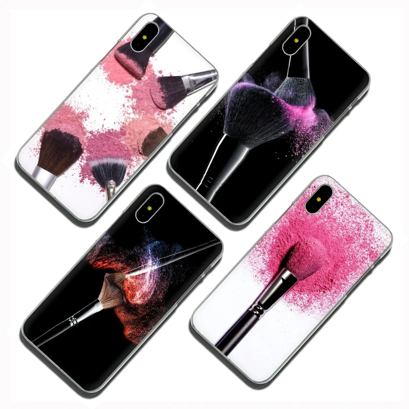 Твердый чехол для телефона с красивой девушкой и кисточкой макияжа iphone 5 5s 5C SE 2020 6