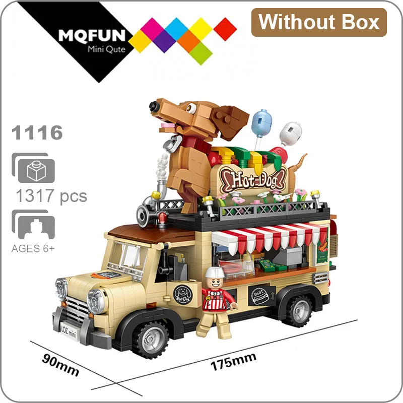 LOZ Technic Мини Строительные блоки прицеп для продажи хот-догов автомобиль собрать детей развивающие игрушки для детей создатель мороженого грузовик - Цвет: LOZ 1116 Without Box