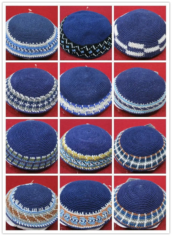 Высокое качество ручной вязки YARMULKE KIPPAH синий топ KIPPOT под запрос сначала