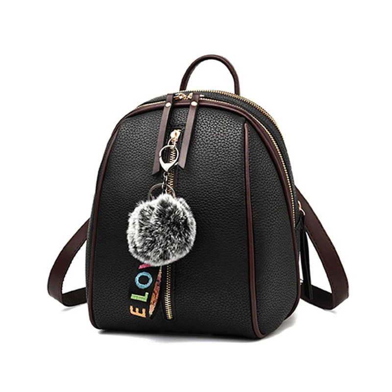 ACE LOVE бренд дамы небольшой рюкзак hairball ремень на молнии повседневное мода элегантный дизайн путешествия покупки ранцы для женщин рюкзаки