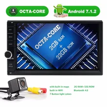 2 DIN 7 дюймов Android 7.1 Универсальный Автомобильный нет dvd-плеер Octa Core Bluetooth автомобиля Радио GPS навигации 4 Gwifi сабвуфер стерео Cam BT