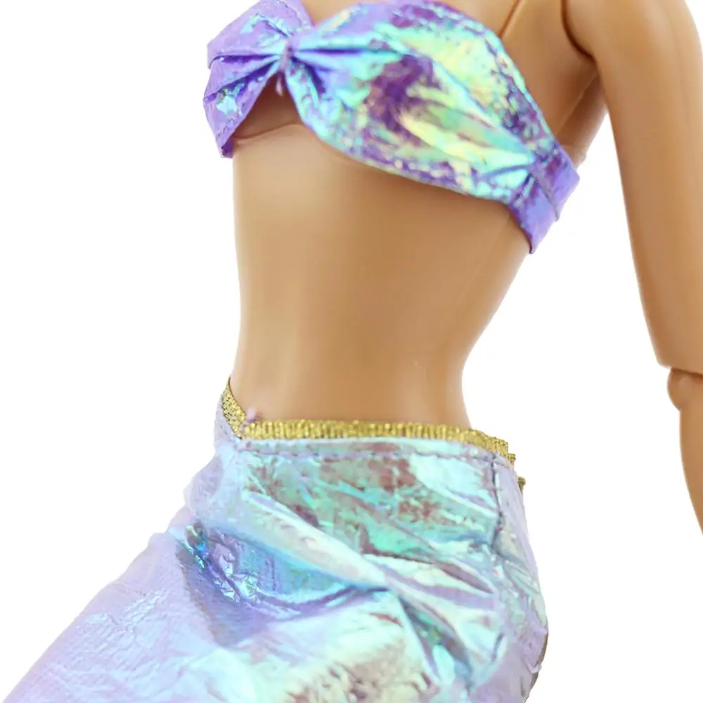Fairy Tale Mermaid Costume Dressing Princess Outfit Top Bra Fishtail Clothes For Barbie Doll Dollhouse Accessories xMas Gifts