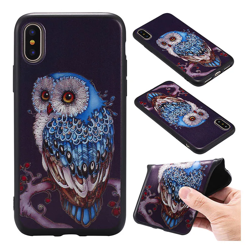 Beste 3D Relief Case Zachte TPU Cover Voor Iphone 7 8 Plus 5 S SE 6 6 S Voor IPhone X Coque Voor Motorola G5 Plus Voor Sony Xperia L1 XA1