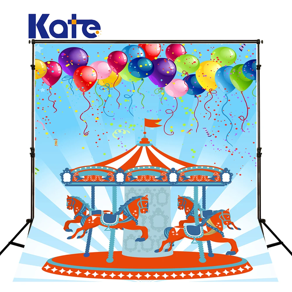 

Kate Children Photography Backdrops 10x10ft Carousel Baby Shower Backdrop Colorful Balloons Photobooth Backdrop Fairy Backdrops