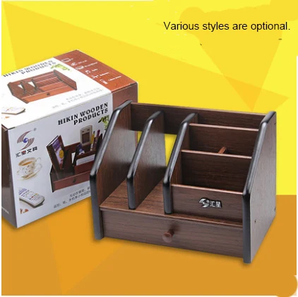  Pen holder desk new fashion multi-function Wood Made desk storage box office supplies stationery pe