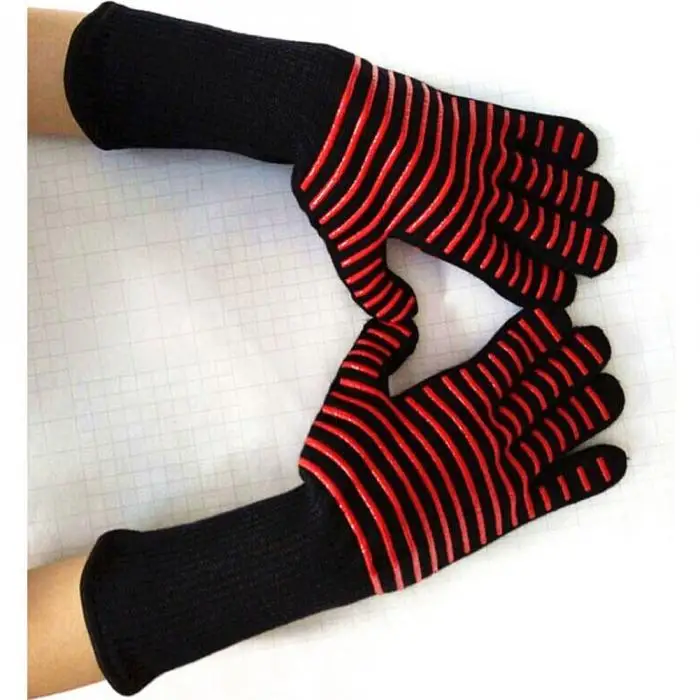 1 Pair BBQ Grilling Cooking Gloves Extreme Heat Resistant Oven Gloves XB 66