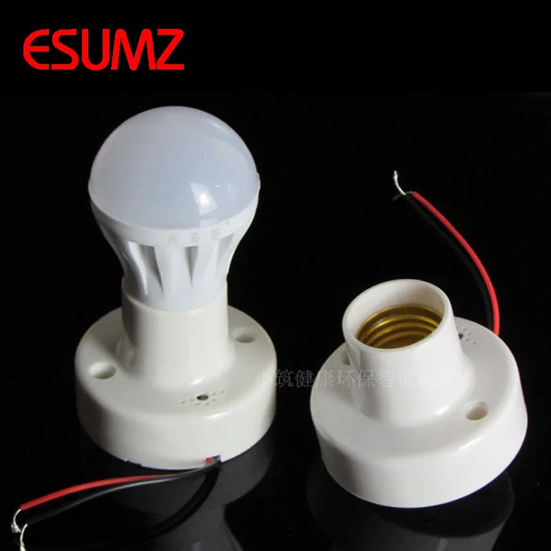 

Free shopping 1Pcs 110v-250v E27 Sound Light Control Sensor Holder light Base Bulb Lamp light with sound sensor