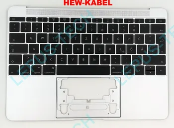

German Original new keyboard for MACBOOK A1534 2016 year with palmrest DE German layout silver color