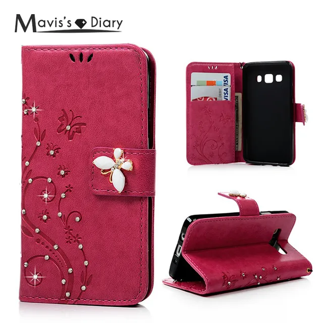 Best Price MAVISSDIARY Wallet Case for Samsung galaxy A3 (2015) Luxury Bling Crystal Diamond Leather Flip Cover for Samsung galaxy A3 A3000