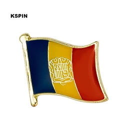 Флаг Андорры брошь булавки металлические значки военные декоративные пуговицы для одежды KS-0014 - Окраска металла: KS-0014