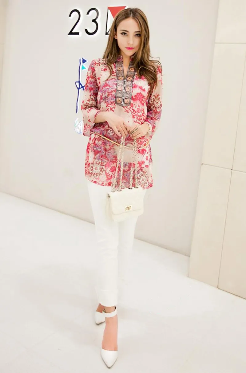 black long sleeve top 2021 Summer Women Shirt Blouse Style Fashion Chiffon Half Sleeve Plus Size 5XL Floral Casual Top Embroidery Woman Tunic Blouses women's denim shirts & tops